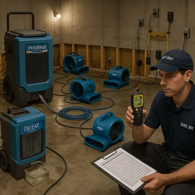 Structural Drying and Dehumidification process in Iberia Parish, LA
